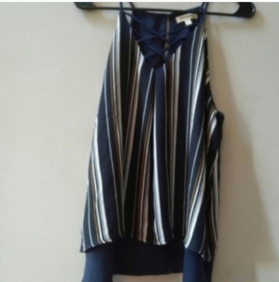 Monteau Los Angeles Striped Striped Sleeveless Top. Women's L Summer BeachCasual - Picture 1 of 9
